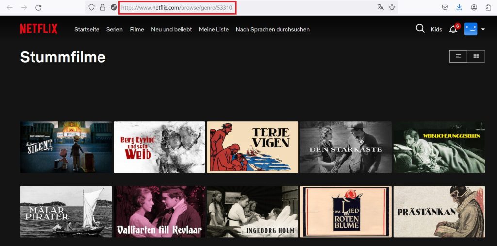 Búsqueda de géneros usando un código numérico especial.